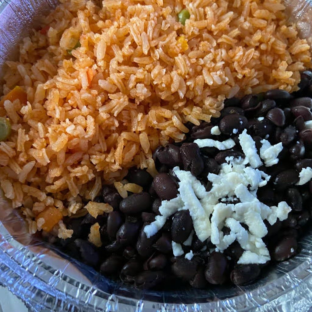 Arroz, Refritos or Black Beans.