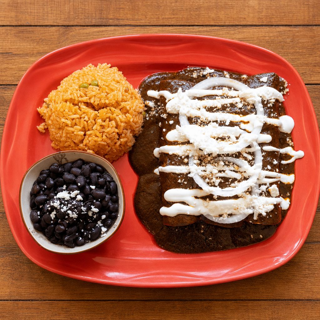 Enchiladas De Mole.