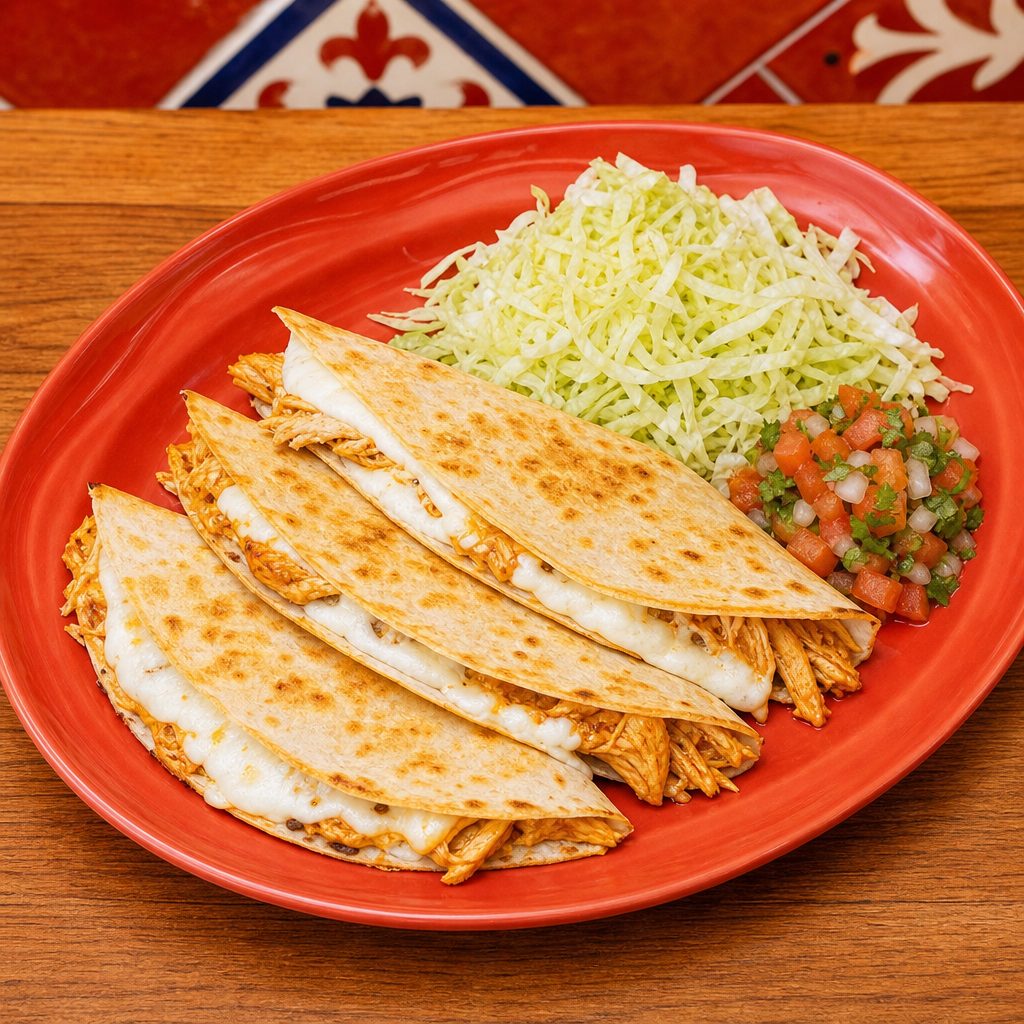 Tinga De Pollo Quesadillas.