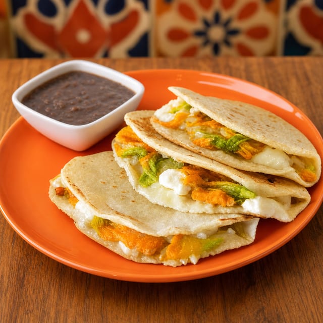 Flor De Calabaza Quesadillas.