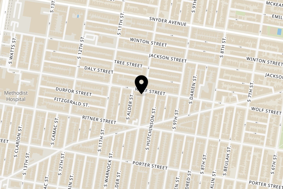 Map showing the location of Frida Cantina on 1000 Wolf St in Philadelphia